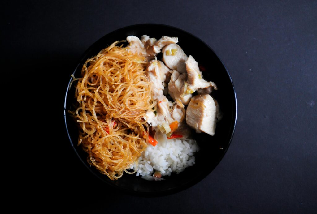 Bowl of Rice With Noodles